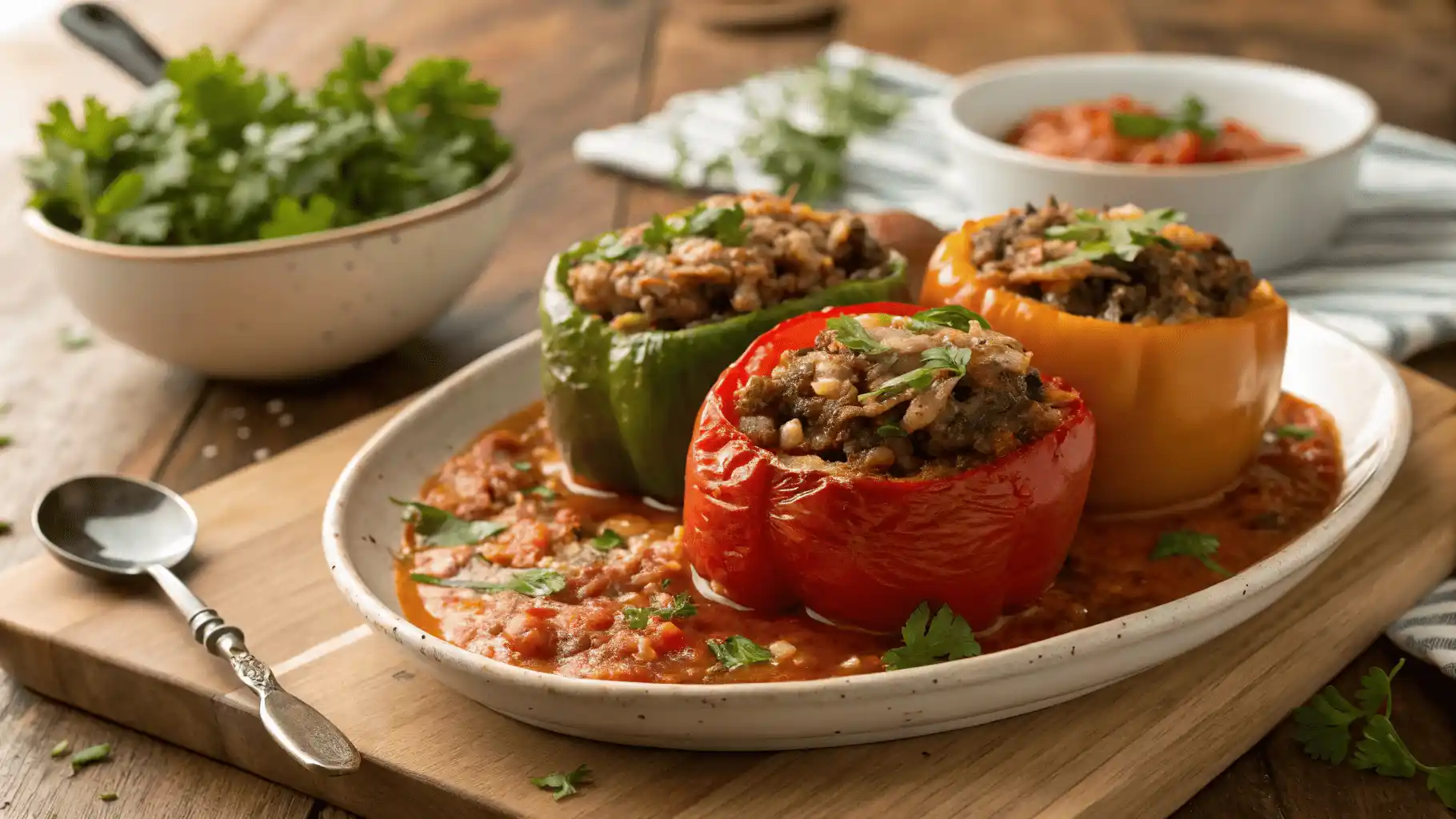 Gefüllte Paprika mit Hackfleisch – Herzhaft &amp; Köstlich