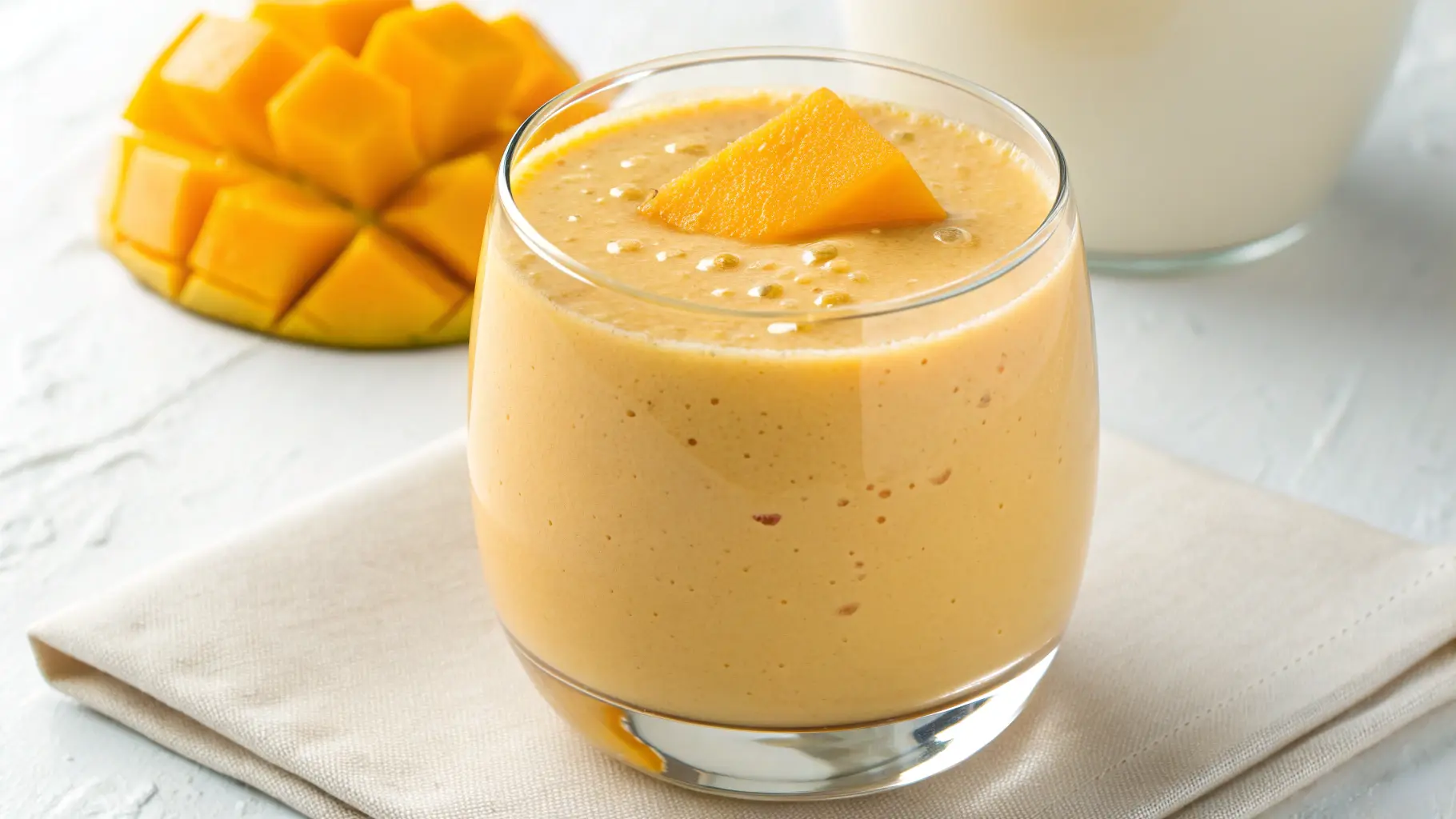 Cremiger Mango Lassi im Glas – Mango Lassi Rezept